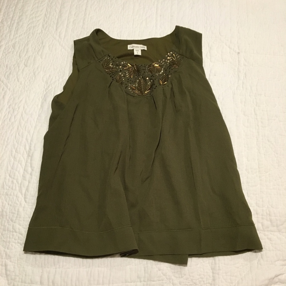Olive green tank top